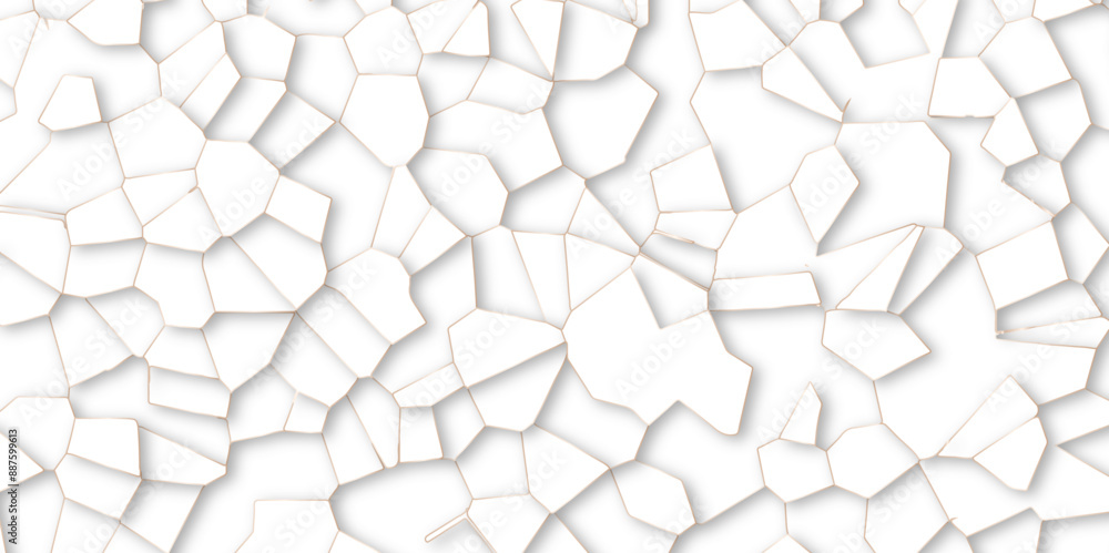 Poster abstract white broken stained-glass background with colorful line. geometric seamless pattern with 3