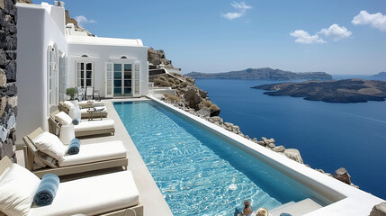 Obraz premium Skyline Serenity Top Floor Pool at a Stunning Hotel