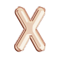 Rose gold foil balloon English letter X