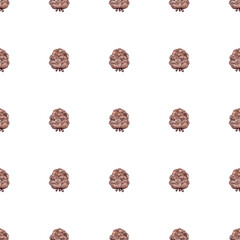 Pine cones. Modern Christmas wallpaper. Seamless basic pattern. New Year party. Ideal holiday decor: packaging and textiles. Seamless Christmas print. White background