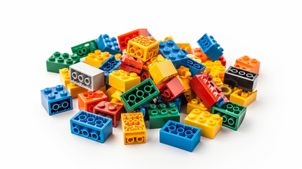 **Construction Bricks and Blocks on white background