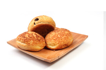 Fresh baked choux pastry cakes with cream filling , cream puff, good for article