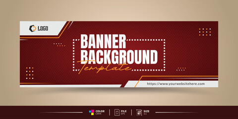 corporate banner design template with abstract red background