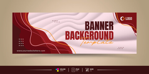 corporate banner design template with abstract red background