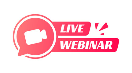 Live Webinar Button. Video Internet conference icon