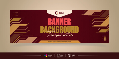 corporate banner design template with abstract red background