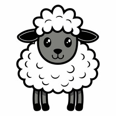 Sheep icon vector silhouette illustration