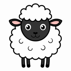 Sheep icon vector silhouette illustration