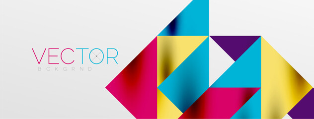 Obraz premium Tech minimal overlapping triangle shapes elements geometric graphic pattern