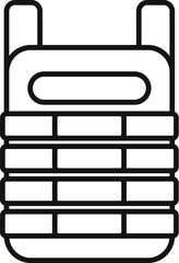 Police body armor protecting from crime icon. Outline police body armor protecting from crime icon for web design isolated on white background