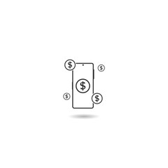 Smartphone with dollar symbol icon with shadow