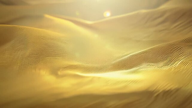 Undulating waves of golden fabric create a mesmerizing abstract landscape. Delicate folds and creases catch the light, producing a warm, luxurious glow that evokes feelings of opulence and serenity.	