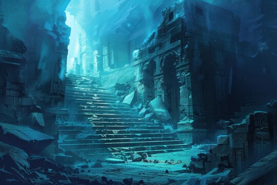 Ancient Sunken City Staircase