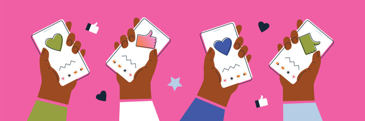  Technology abstract background. Work online, freelancing, education. Cartoon style. Vector illustration