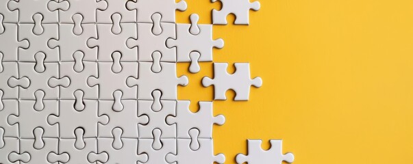 A creative mind solving a jigsaw puzzle, showcasing the strength of thinking outside the box and creative problem-solving.