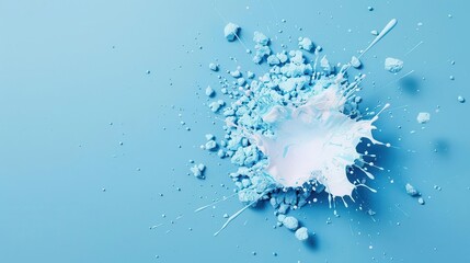 Abstract paint splash breaking through a glass wall, symbolizing the force of artistic creativity, artistic breakthrough