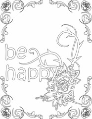 Printable floral coloring page for kids and adults with inspirational quote for self talk and self improvement. it helps to succeed and struggle against life to enjoy the tough journey
