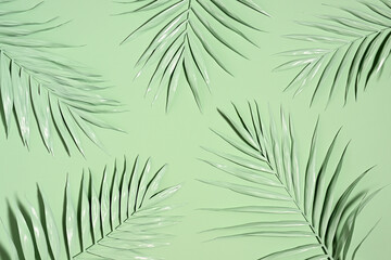 Arrangement of decorative palm leaves