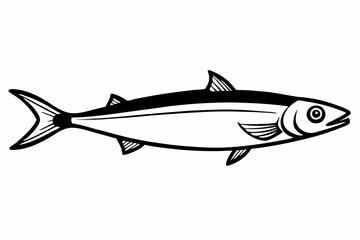 Ardine fish silhouette Vector illustration