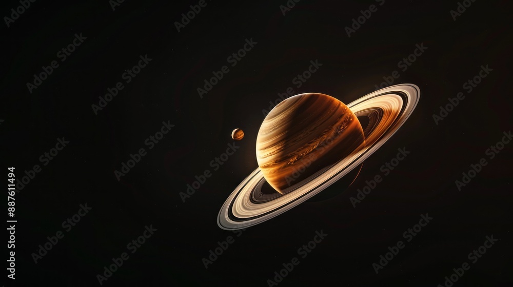 Aufkleber a large planet with a smaller planet in orbit around it