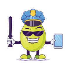 Cute policeman pear cartoon vector illustration design