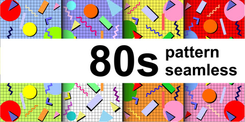 80s 90s seamless pattern hipsters Memphis style. abstract vivid vector graphics in retro vintage style