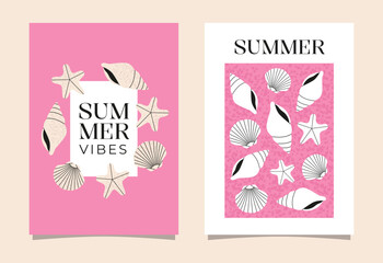 Seashells poster set