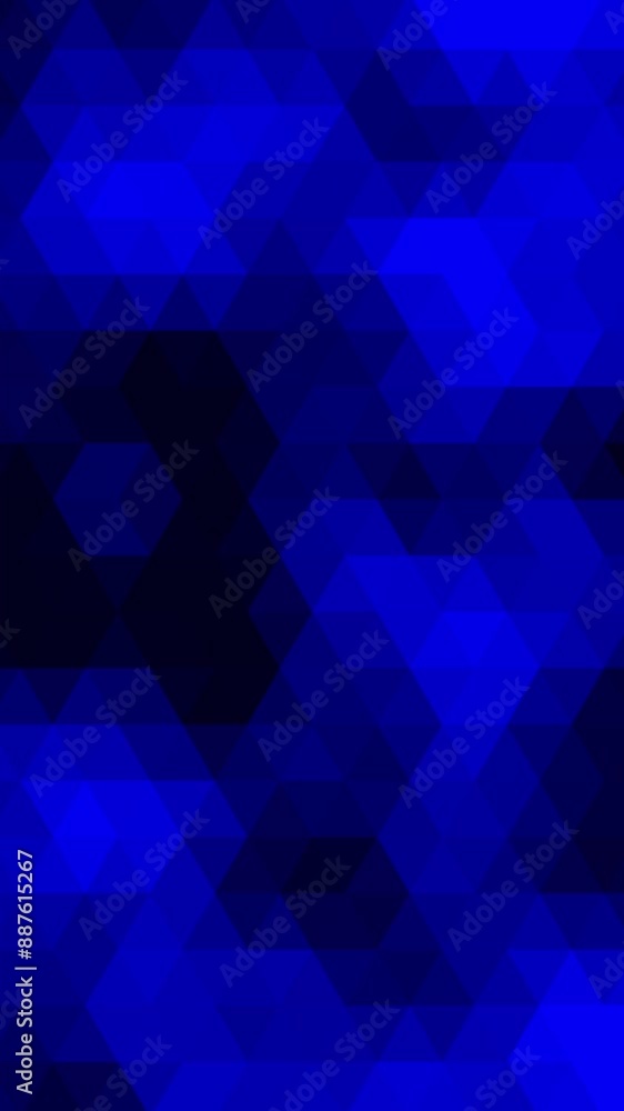 Poster Blue triangle mosaic vertical gradient color changing background animation