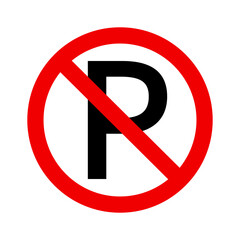 No parking sign icon. Isolated Vector No parking Symbol.