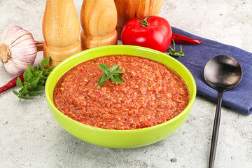 Cold vegan tomato soup Gazpacho