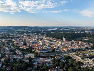 Fototapeta premium Jihlava town aerial panorama landscape view,Vysocina region,Bohemia,Cyech republic,citzscape view
