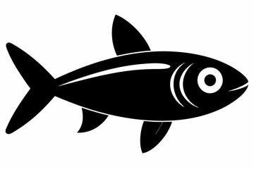 Sardine fish silhouette Vector illustration with a white background