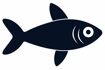 Sardine fish silhouette Vector illustration with a white background