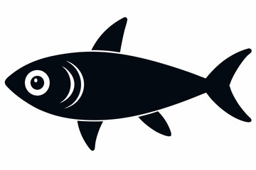 Sardine fish silhouette Vector illustration with a white background