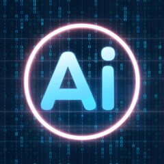 Neon AI Emblem: Digital Innovation