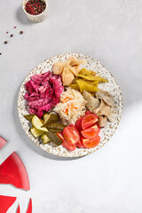 Assorted Pickled Vegetables - Cucumbers, Tomatoes, Cabbage, Garlic