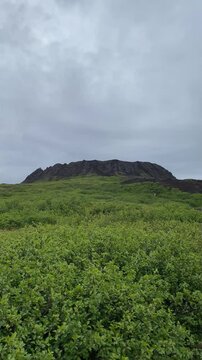 volcanic crater Eldborg on the Snaefellsnes peninsula in Iceland