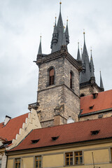 Fototapeta premium Gothic Church of the Mother of God before Tyn in the Old Town of Prague, Czech Republic