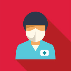 Medical doctor wearing surgical mask for protection and hygiene