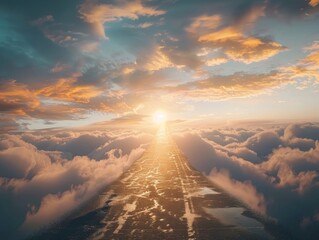 Fototapeta premium Visualize the path to success as a clear roadmap, adorned with defined milestones and ambitious goals, symbolizing strategic planning and unwavering determination.