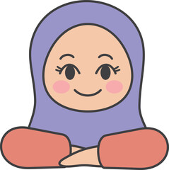 Muslimah Cartoon Illustration