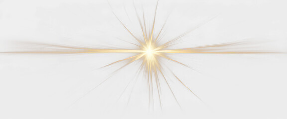 Obraz premium Golden light burst isolate on transparent background, cutout, png