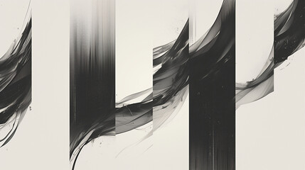 dynamic monochrome abstract design with flowing forms and high contrast gradients