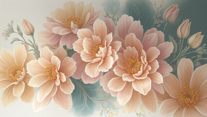 a painting of flowers