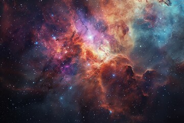 Obraz premium A stunning depiction of the universe, showcasing galaxies, stars, and planets in a vast cosmic landscape