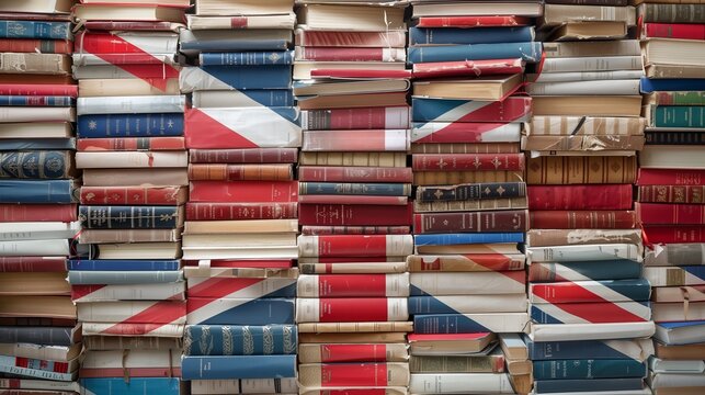 British Flag Book Wall