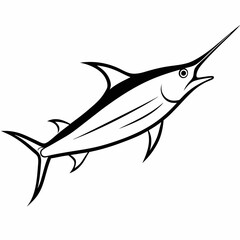 Sword fish icon vector silhouette illustration