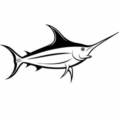 Sword fish icon vector silhouette illustration