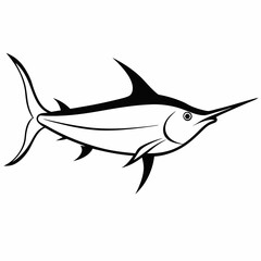 Sword fish icon vector silhouette illustration