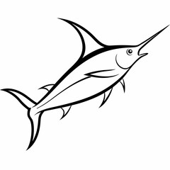 Sword fish icon vector silhouette illustration